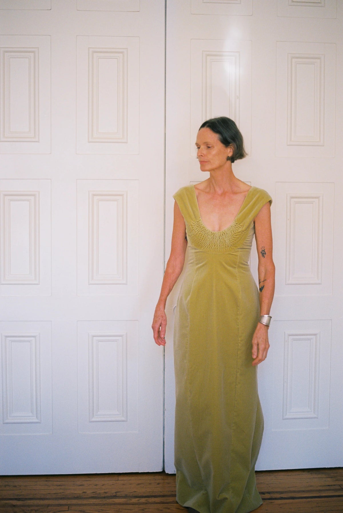 Low U Dress in Celery – Cherie Studio